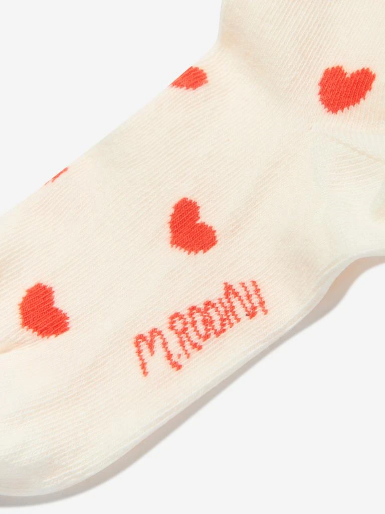 Mini Rodini Mini Rodini Girls Hearts Frill Socks in White 3