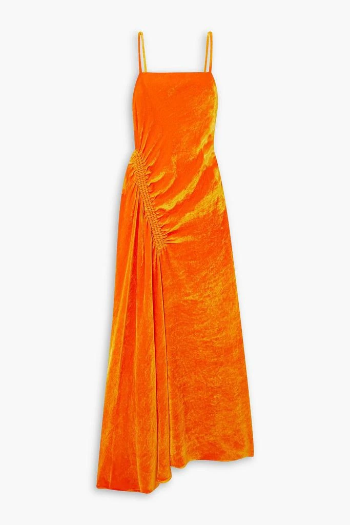 Proenza Schouler Gathered velvet maxi dress 1