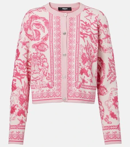 Versace Underwater Barocco jacquard cardigan 1