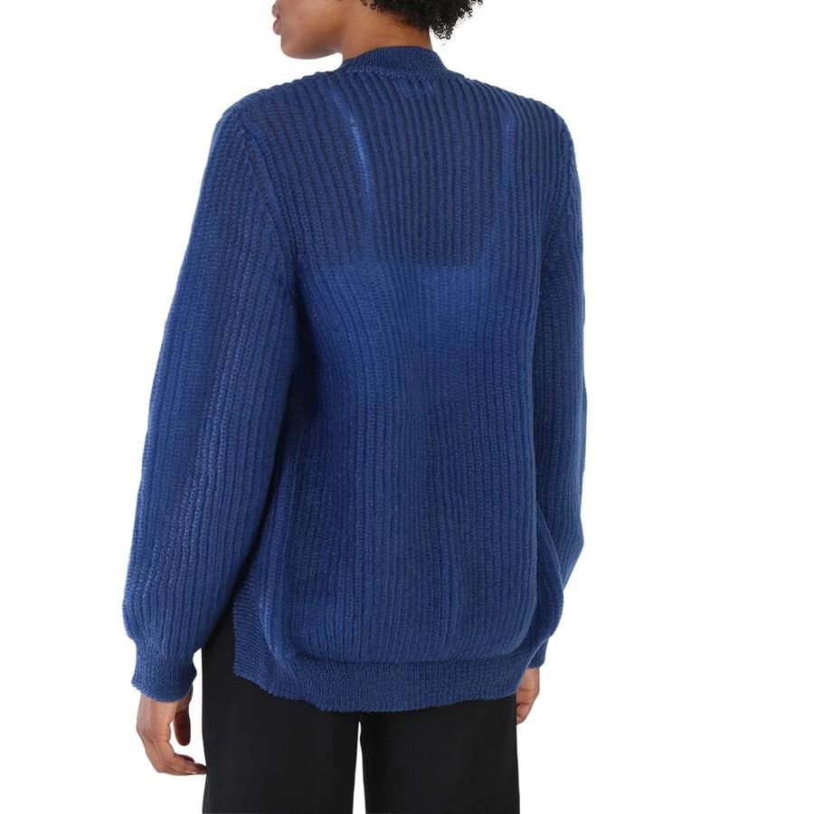 Burberry Ladies Warm Royal Blue Cut-Out Knit Technical Reconstructed Sweater 3