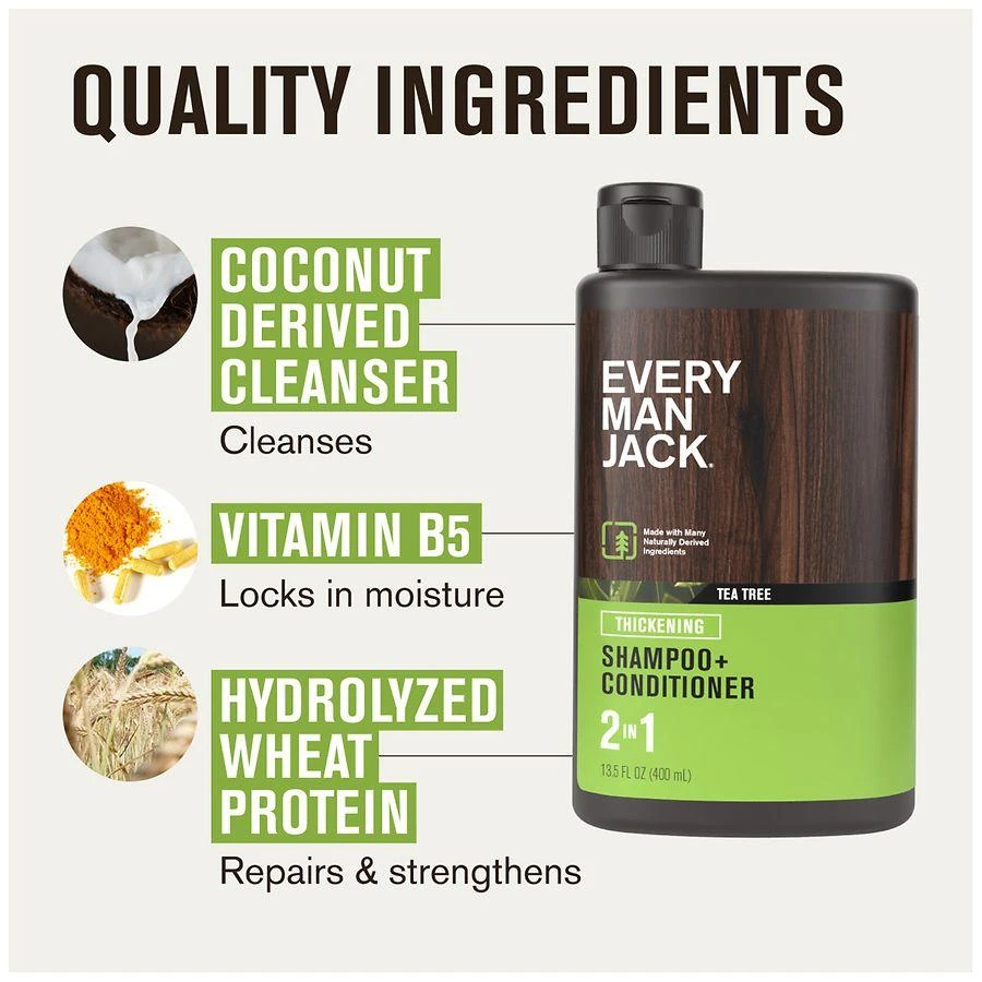 Every Man Jack 2-in-1 Shampoo + Conditioner Tea Tree 5