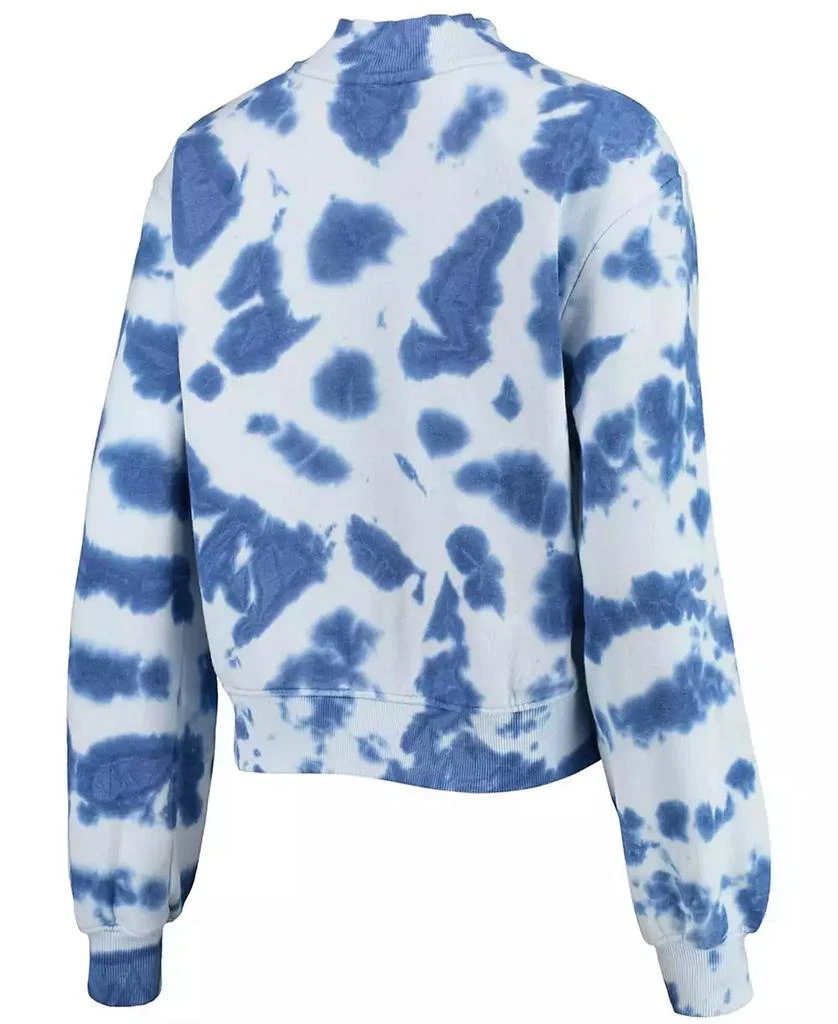 Junk Food Women
s Navy New England Patriots Tie-Dye Cropped Pullover Sweatshirt 2