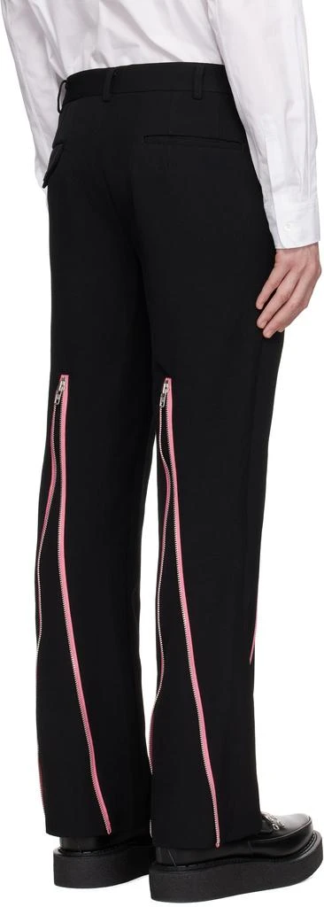 Comme des Garcons Black & Pink Thick Gabardine Zip Trousers 3