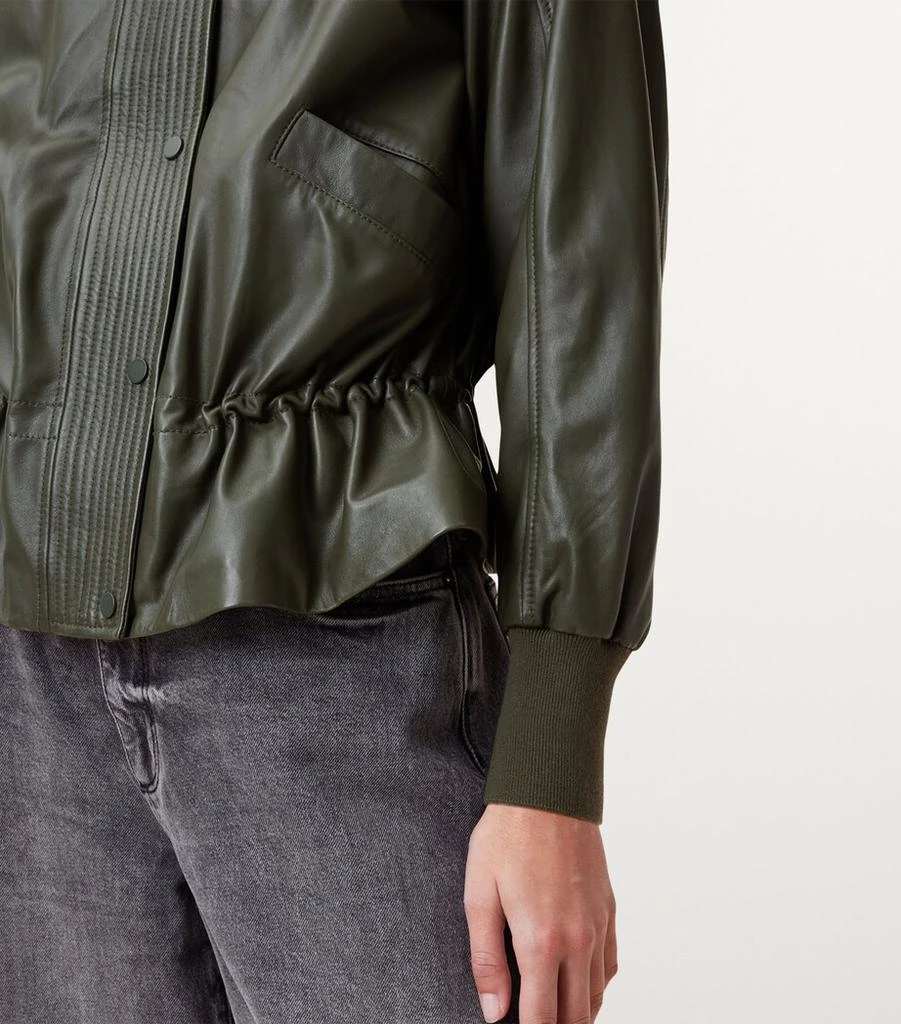 ALL SAINTS Leather Sofi Bomber Jacket 10