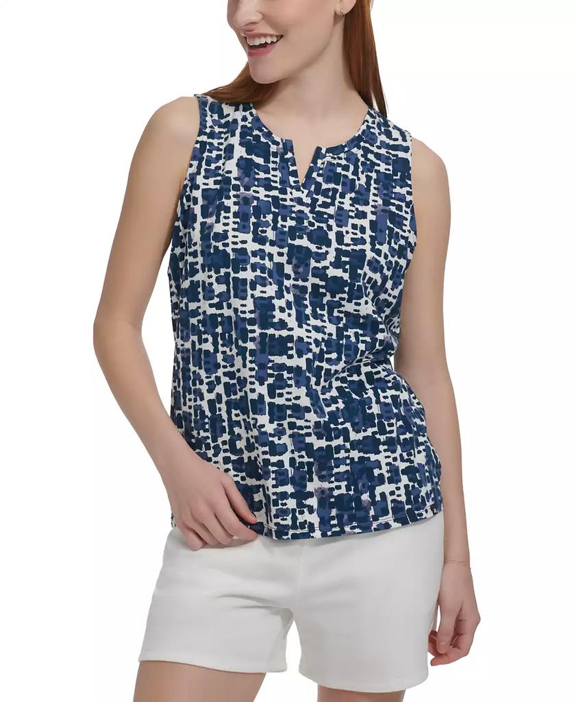 Marc New York by Andrew Marc Women's Cotton Abstract-Print Tank Top