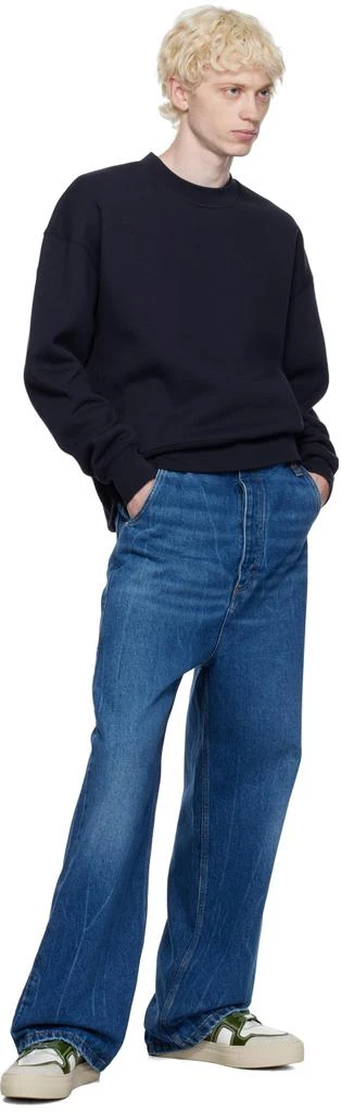 AMI Navy Crewneck Sweatshirt 4