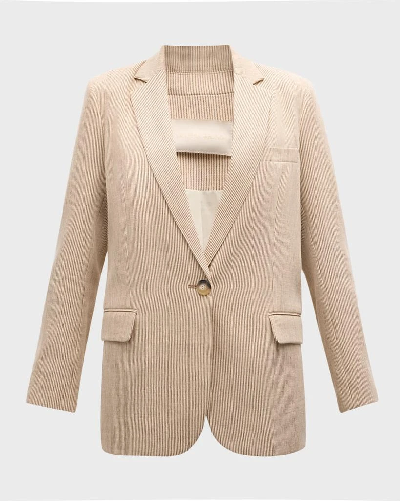 VANESSA BRUNO Tilia Striped Single-Button Blazer 2