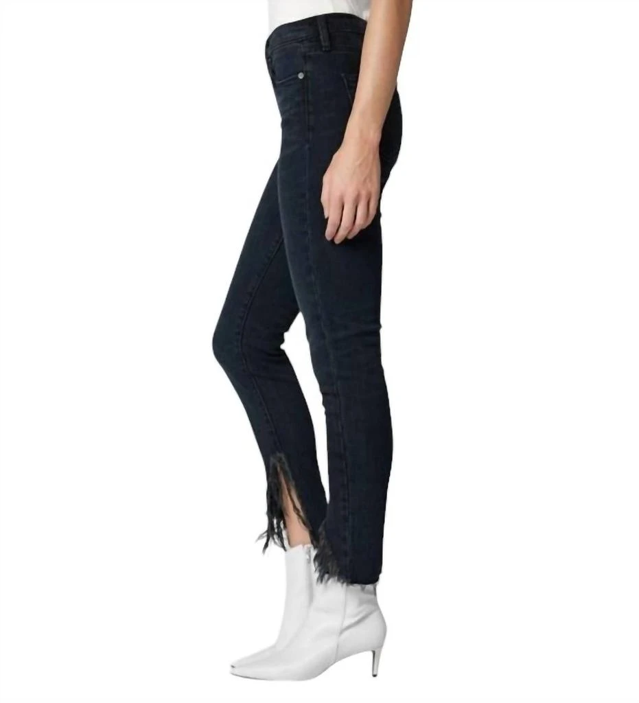 Blank NYC Bond Frayed Slanted Hem Skinny Jean In Dark Blue 2