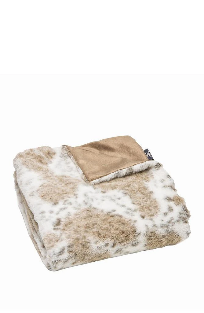 LUXE Faux Fur Throw - 50" x 60" - Snow Leopard 1