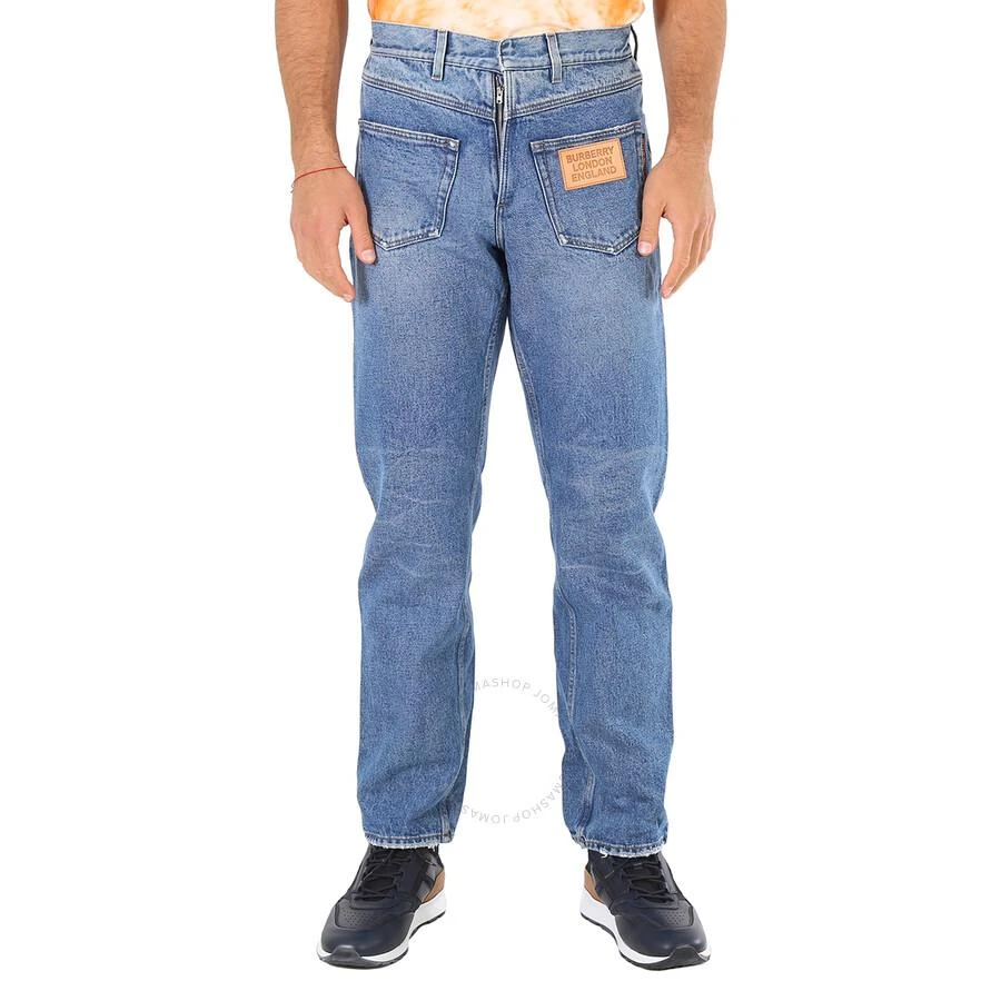 Burberry Men's Vintage Blue  Relaxfit Reconstructed Washed Denim Jeans 1