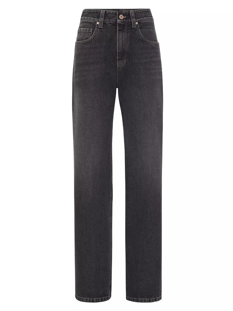 パンツ BRUNELLO CUCINELLI Authentic Denim Loose Trousers with Shiny Brunello Cucinelli Authentic Denim Loose Jeans with Shiny