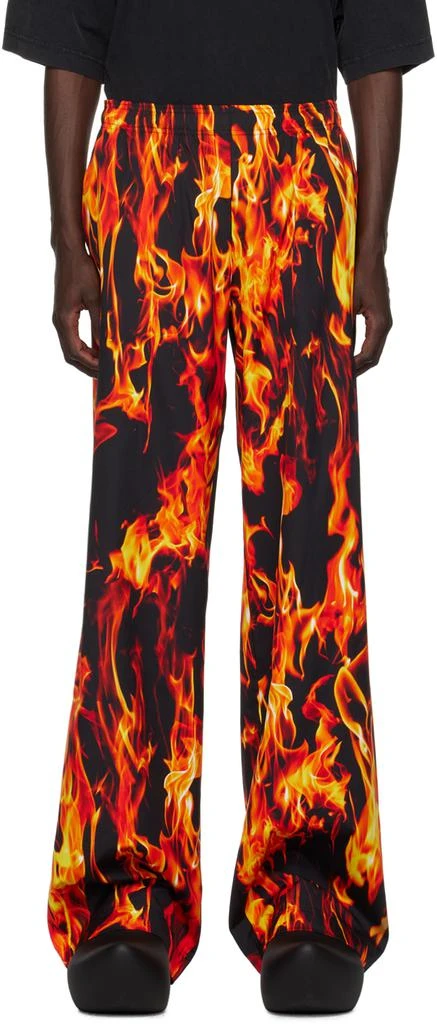 Vetements Black & Orange Fire Sweatpants 1