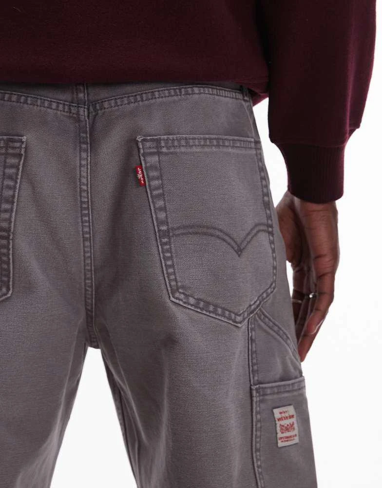 Levi's Levi's Workwear capsule 568 loose straight double knee canvas trousers in grey 3