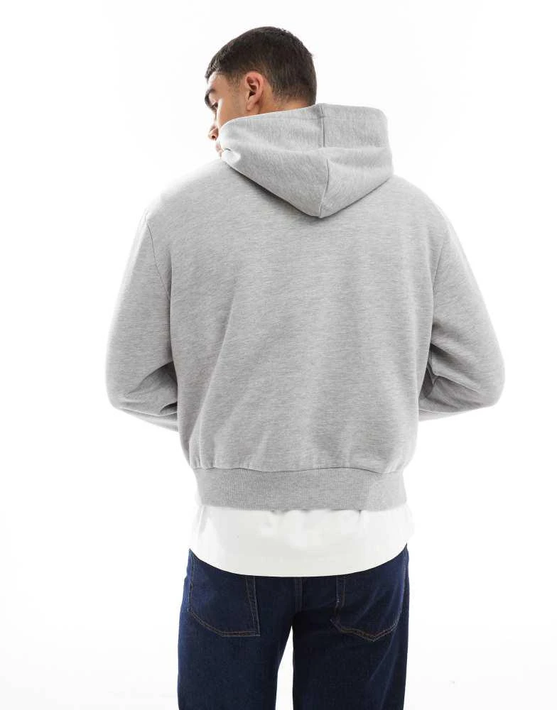 ASOS ASOS DESIGN boxy oversized hoodie with print in grey marl 3
