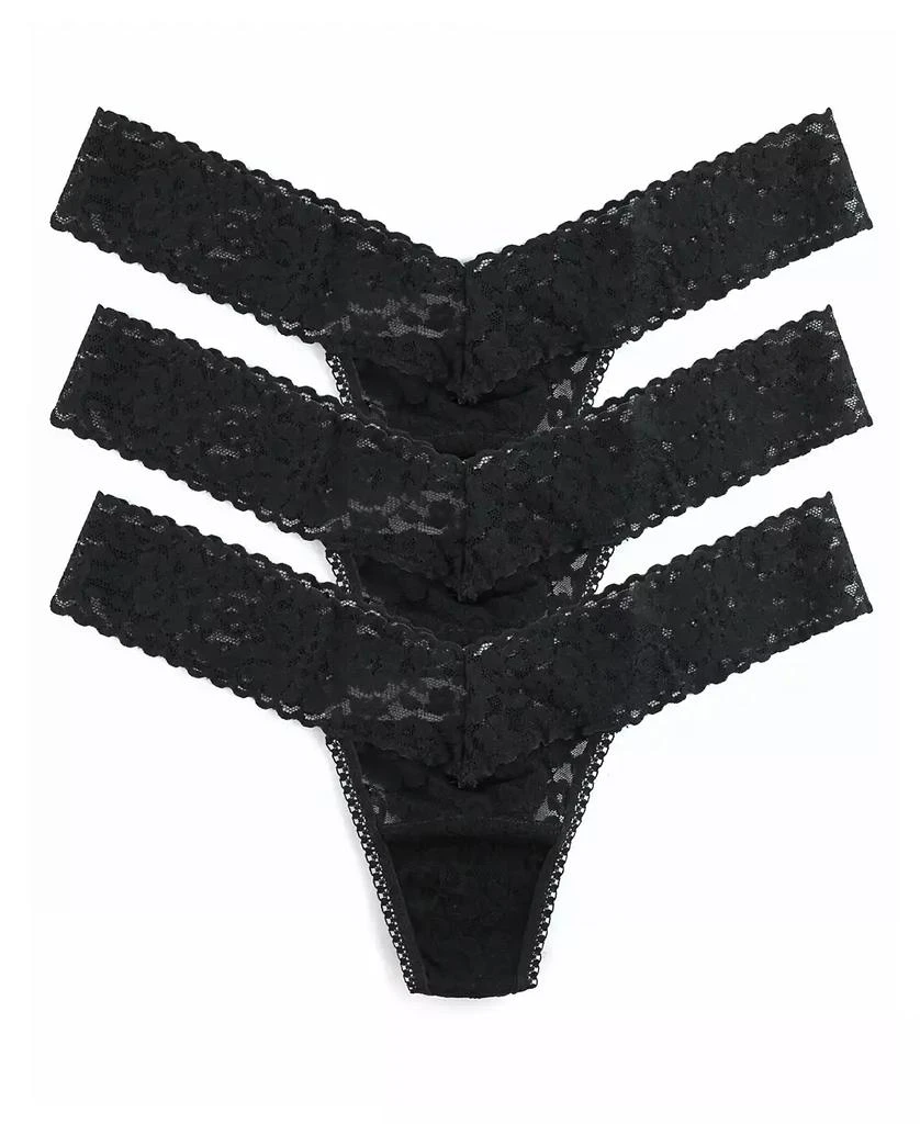 Hanky Panky Women's Daily Lace Low Rise 3 Pack Thong Underwear 1
