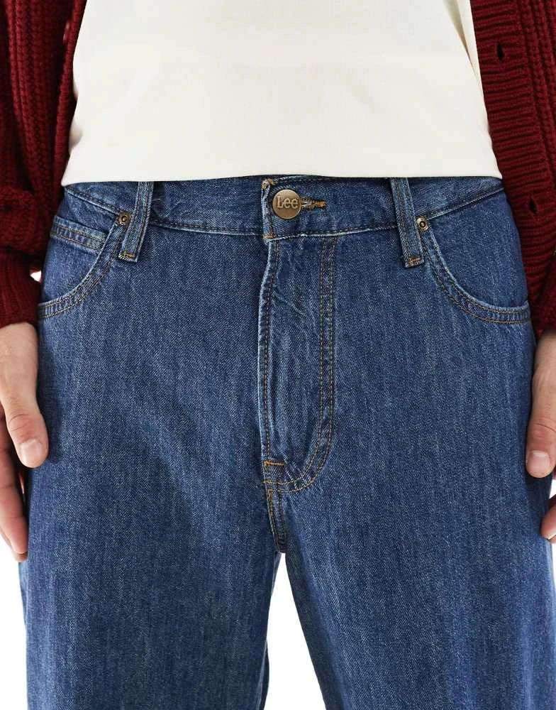 LEE Lee Asher lightweight loose straight fit jeans in mid blue wash 4