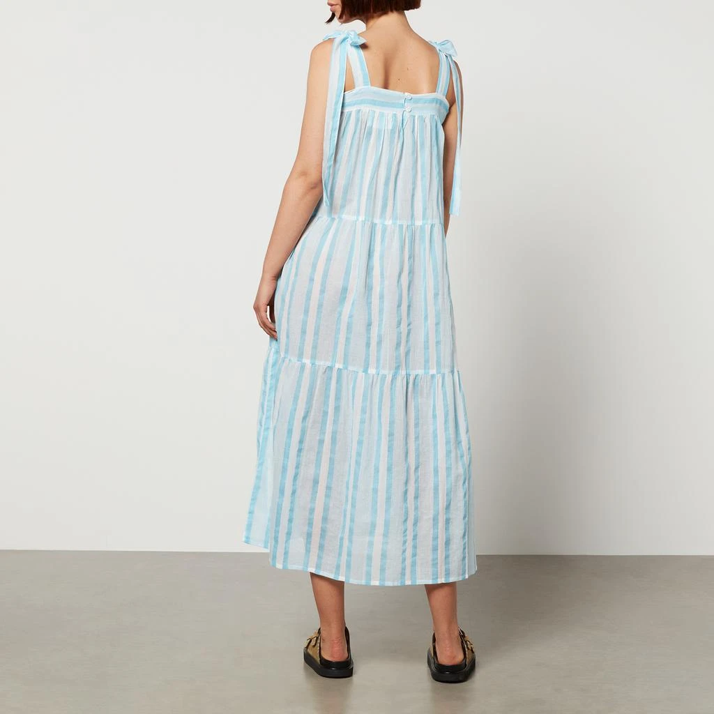 SZ Blockprints Winslow Striped Cotton-Gauze Midi Dress 2