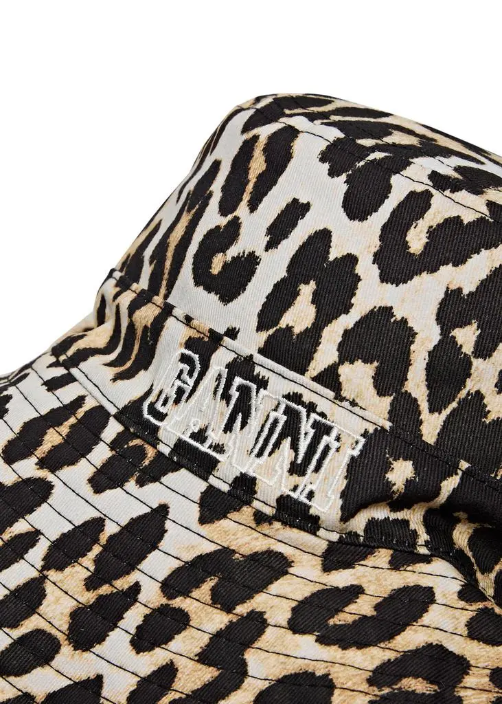 Ganni Leopard-print cotton bucket hat  3