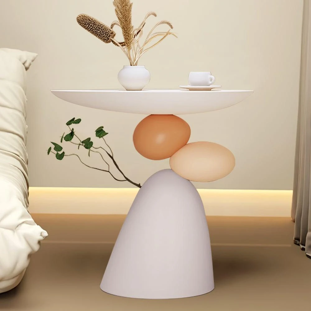 Hivvago Abstract Plant Art Decor Resin Side Table