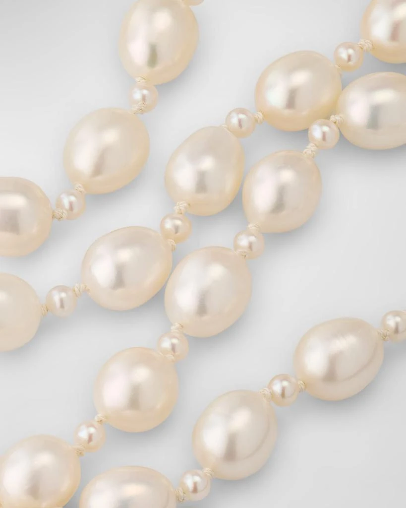 POPPY FINCH Large Oval Pearl Strand Necklace 3