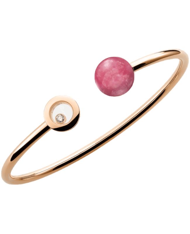 Chopard Bracelet 85A619-5703 Chopard Happy Diamonds Planet 18K Rose Gold, Diamond and Rhodochrosite Size L Women's