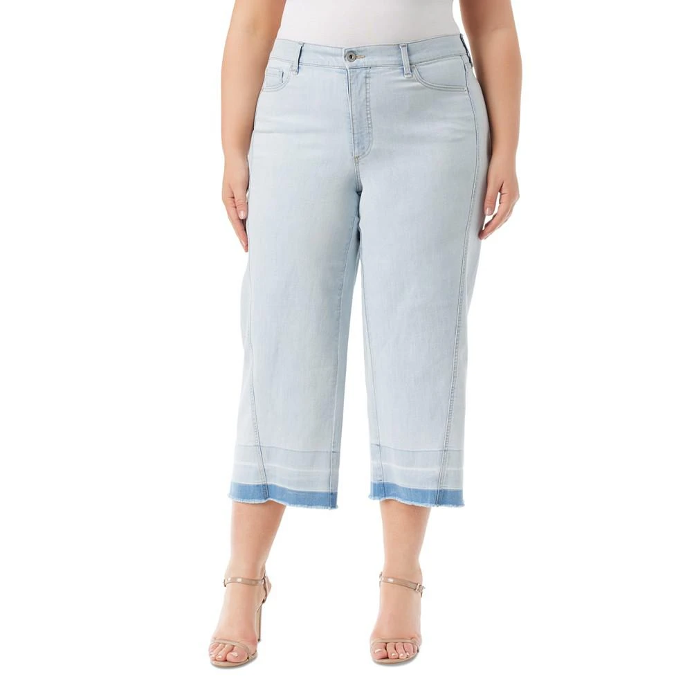 Jessica Simpson Trendy Plus Size Melody Cropped Wide-Leg Jeans 1