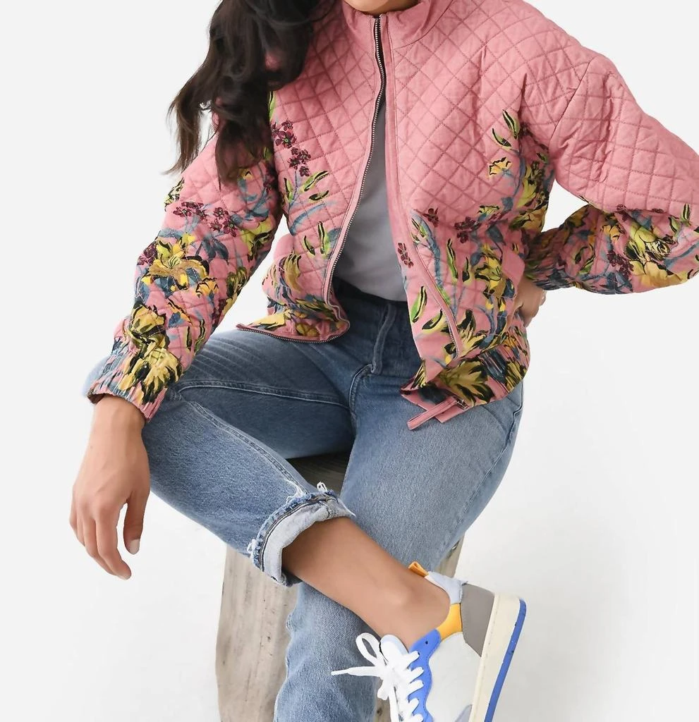 CHUFY Ella Organic Cotton Quilted Jacket In Fanny Yellow 5