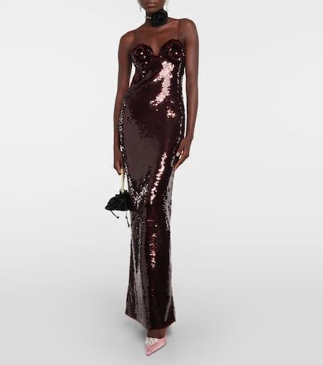 Magda Butrym Crystal-embellished satin slingback pumps 2