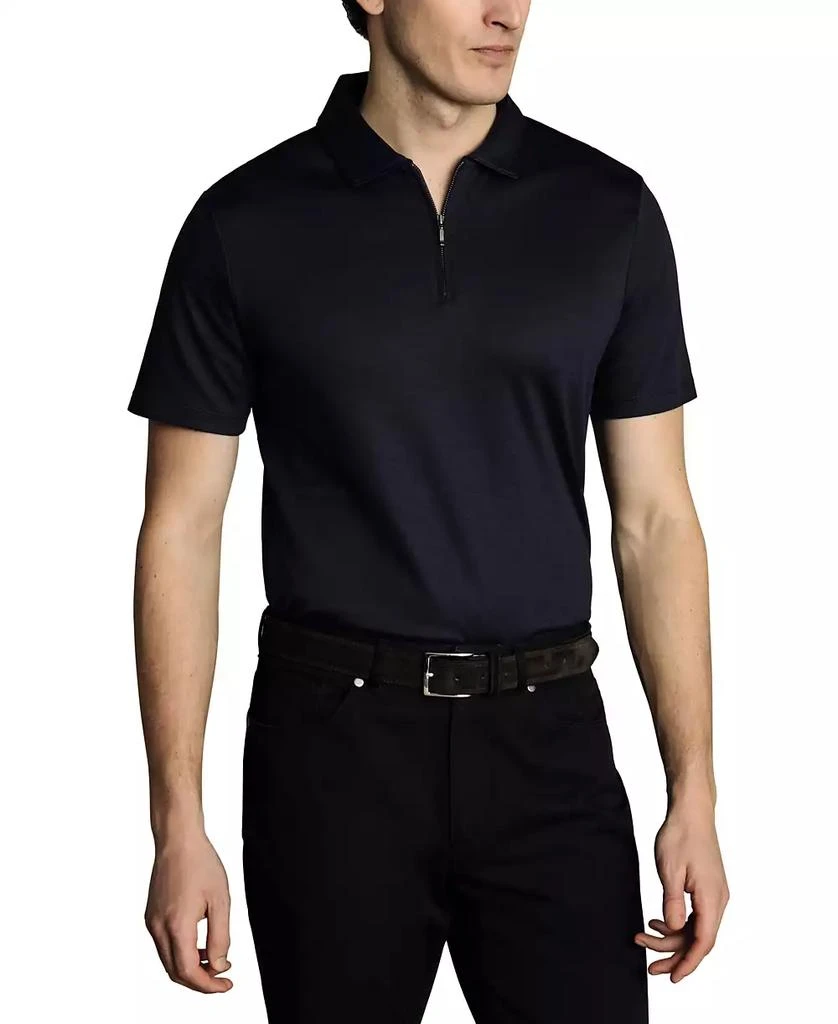 Charles Tyrwhitt Men's Mercerized Cotton Short Sleeve Zipper Polo Shirt 1