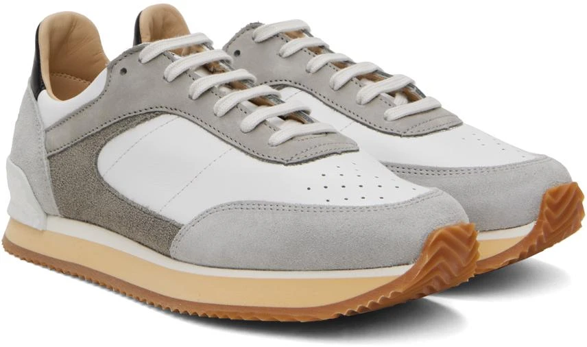 Spalwart White & Gray Dash Low Sneakers 4