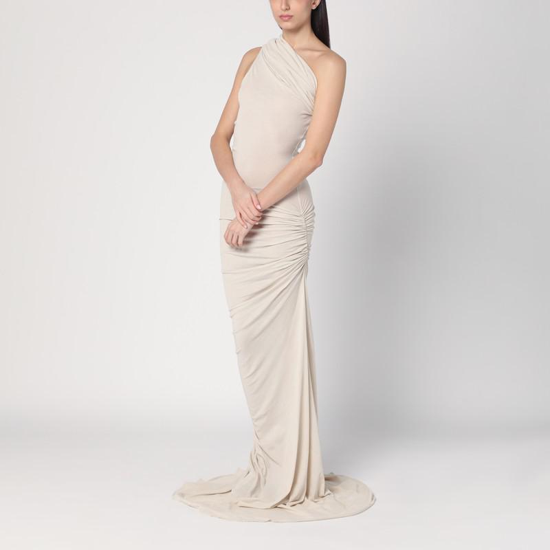 Entire Studios One-shoulder long ivory dress