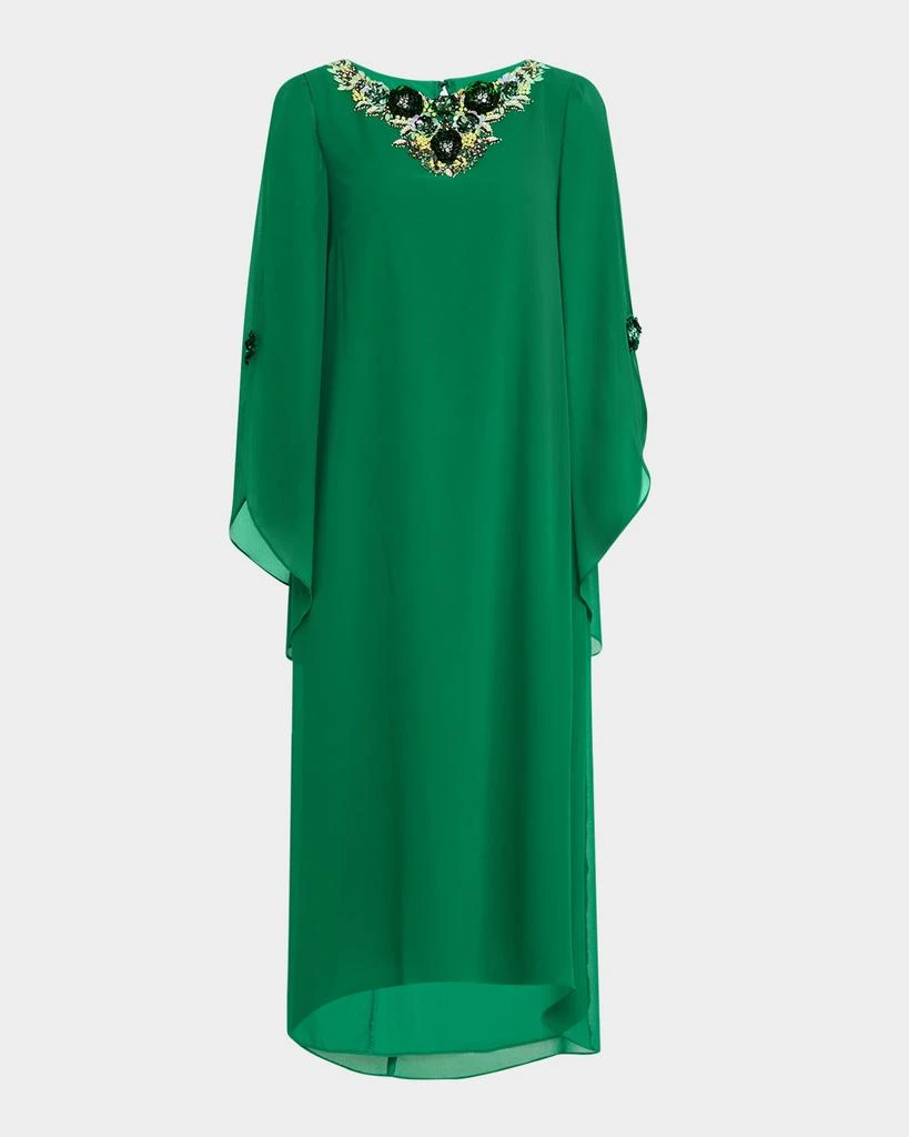 knee length dresses for ladies Ethera Green Midi Caftan Dress – unmatchedbyu