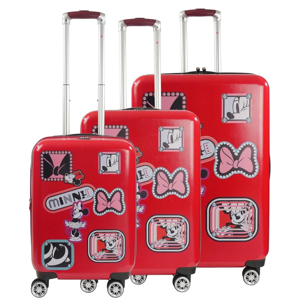 Ful Disney Minnie Mouse Travel Patch 3 pc Luggage Set, Red 1
