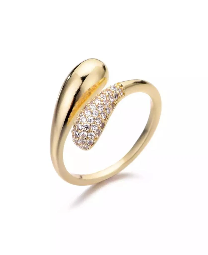ADORNIA Gold CZ Curved Band Ring