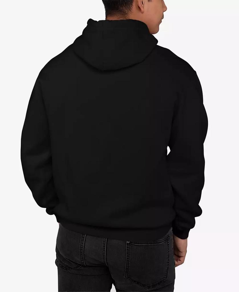 LA Pop Art Men's Music Notes Skull Word Art Hooded Sweatshirt