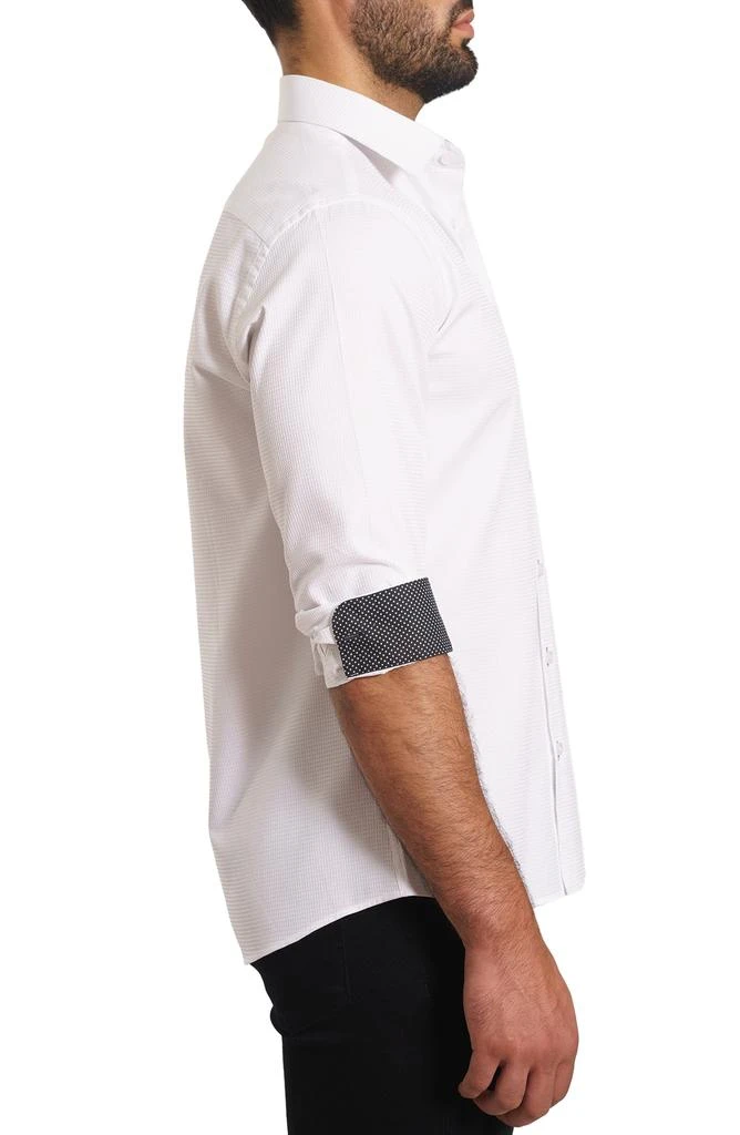 Jared Lang Textured Long Sleeve Cotton Button-Up Shirt 4