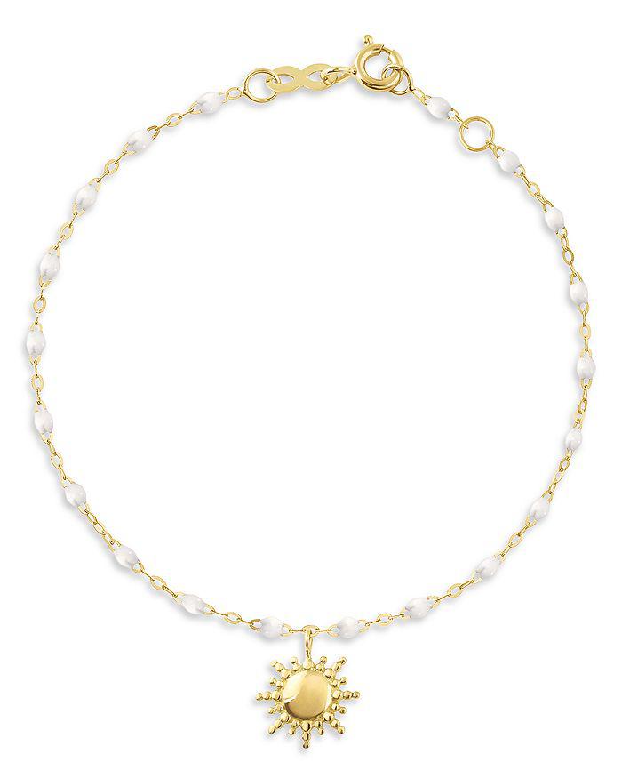 Gigi Clozeau 18K Yellow Gold Bead Sun Pendant Bracelet