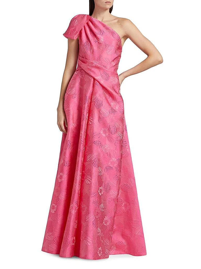 Floral Jacquard One-Shoulder Gown – On Sale Now with Up to 76% Off