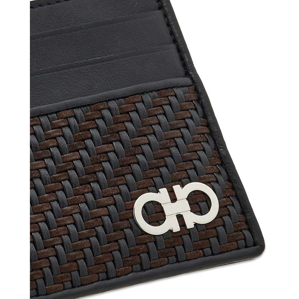Salvatore Ferragamo Gancio Woven Leather Card Case 4