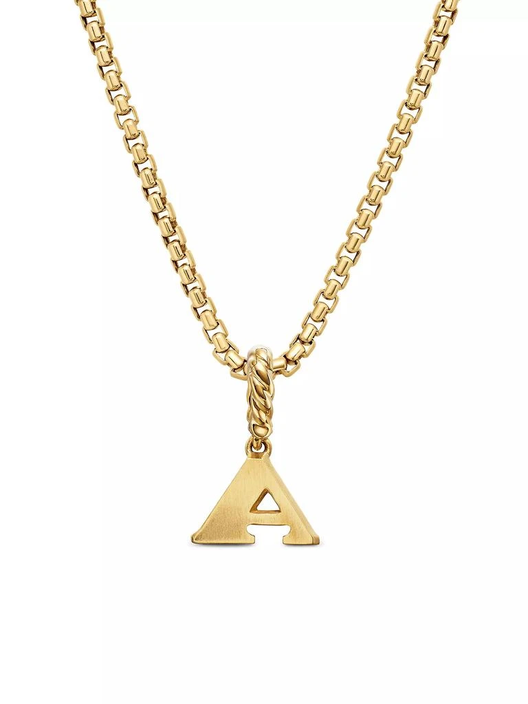 David Yurman Pavé Initial Pendant in 18K Yellow Gold 4
