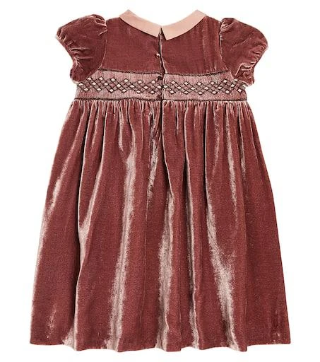 Bonpoint Blossom embroidered velvet dress 4