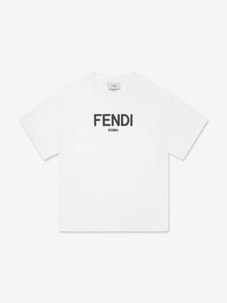 Fendi Kids Fendi Kids Logo T-Shirt in White 1