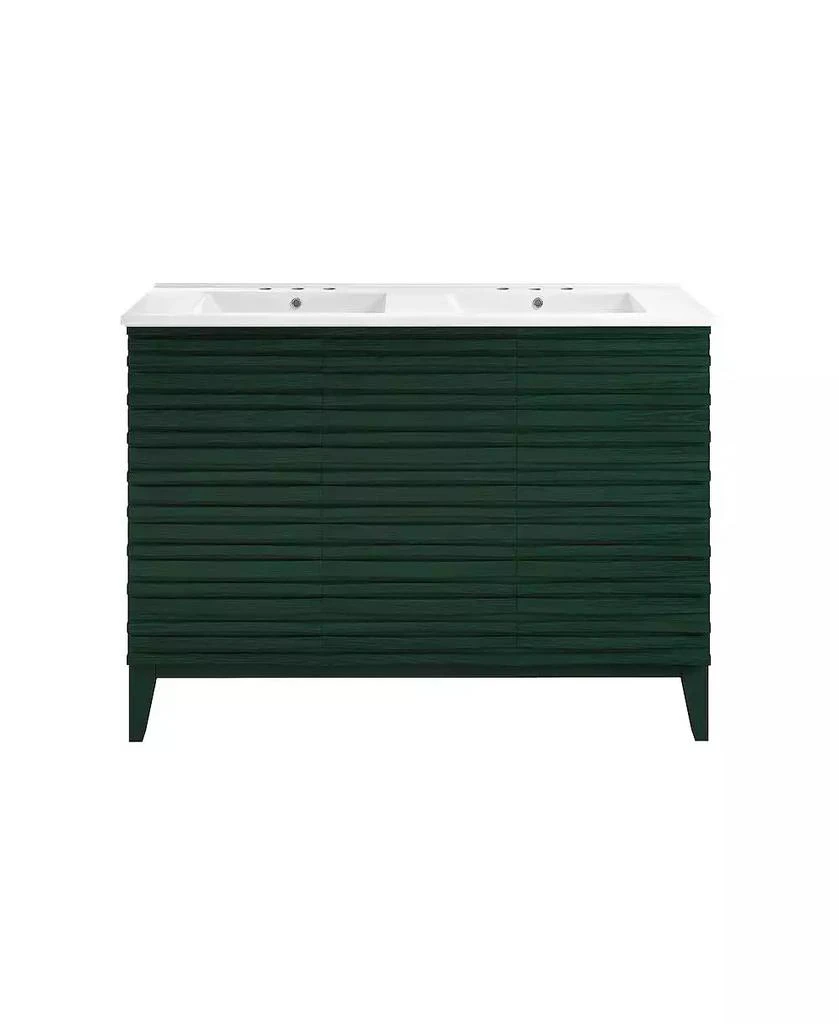 Swiss Madison 48" Freestanding Bathroom Vanity, 3-Hole Widespread Double Basin Sink Top