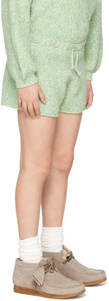 Misha & Puff Kids Green & Off-White Cottonseed Shorts 3