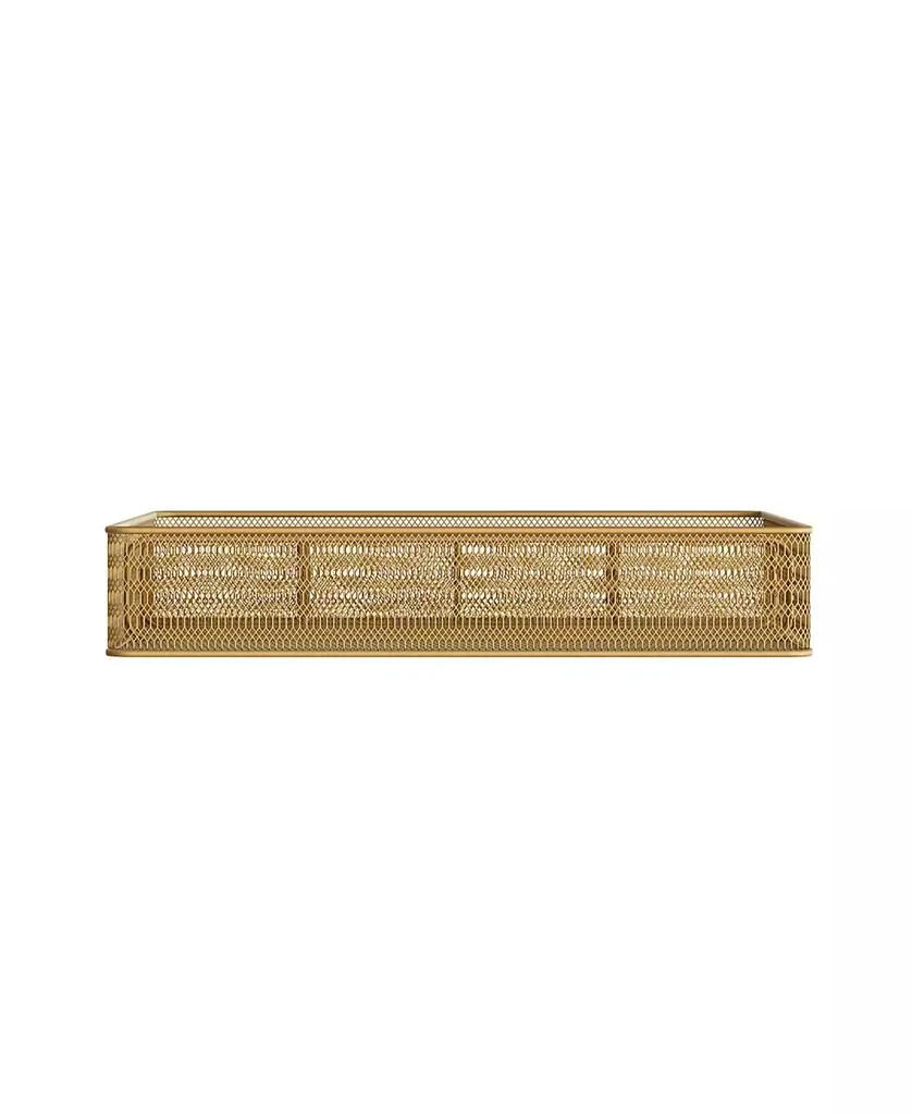 Martha Stewart Ryder Gold-Tone Mesh Metal 6 Compartment Large Desk Drawer Organizer for Accessories and Office Supplies 4
