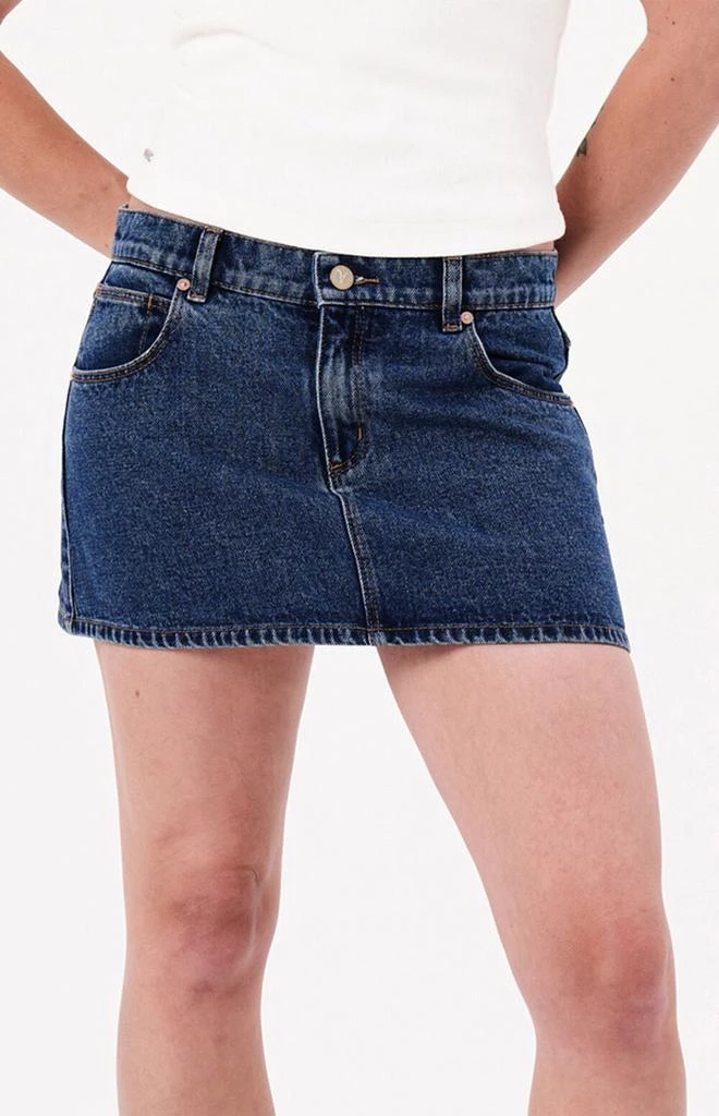 ABRAND Bella 99 Low Rise Denim Mini Skirt 1