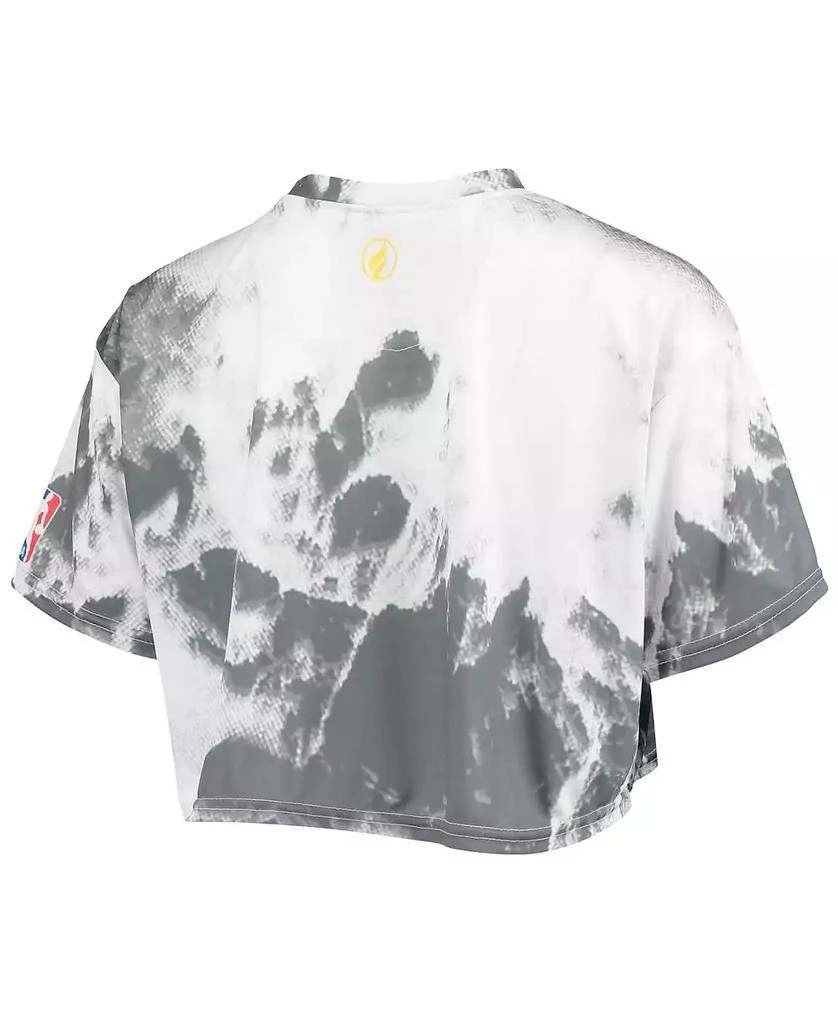 NBA Exclusive Collection Women's White, Black Los Angeles Lakers Tie-Dye Crop Top and Shorts Set 4