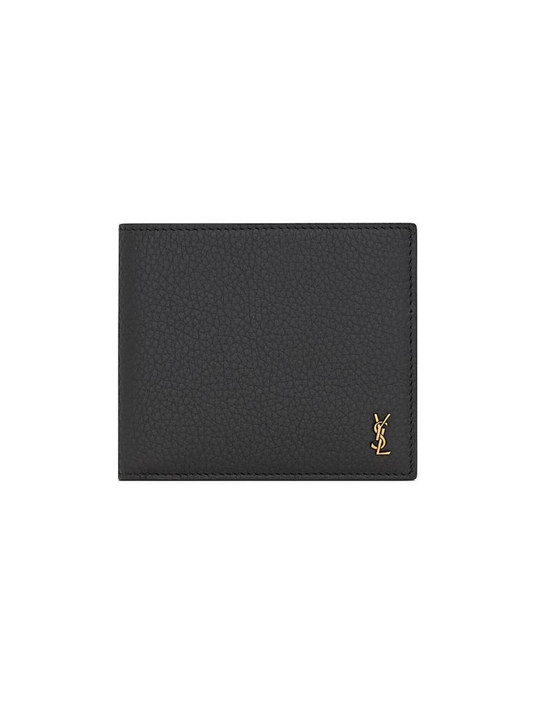 Yves Saint Laurent Tiny Cassandre East-West Wallet in Grained Leather