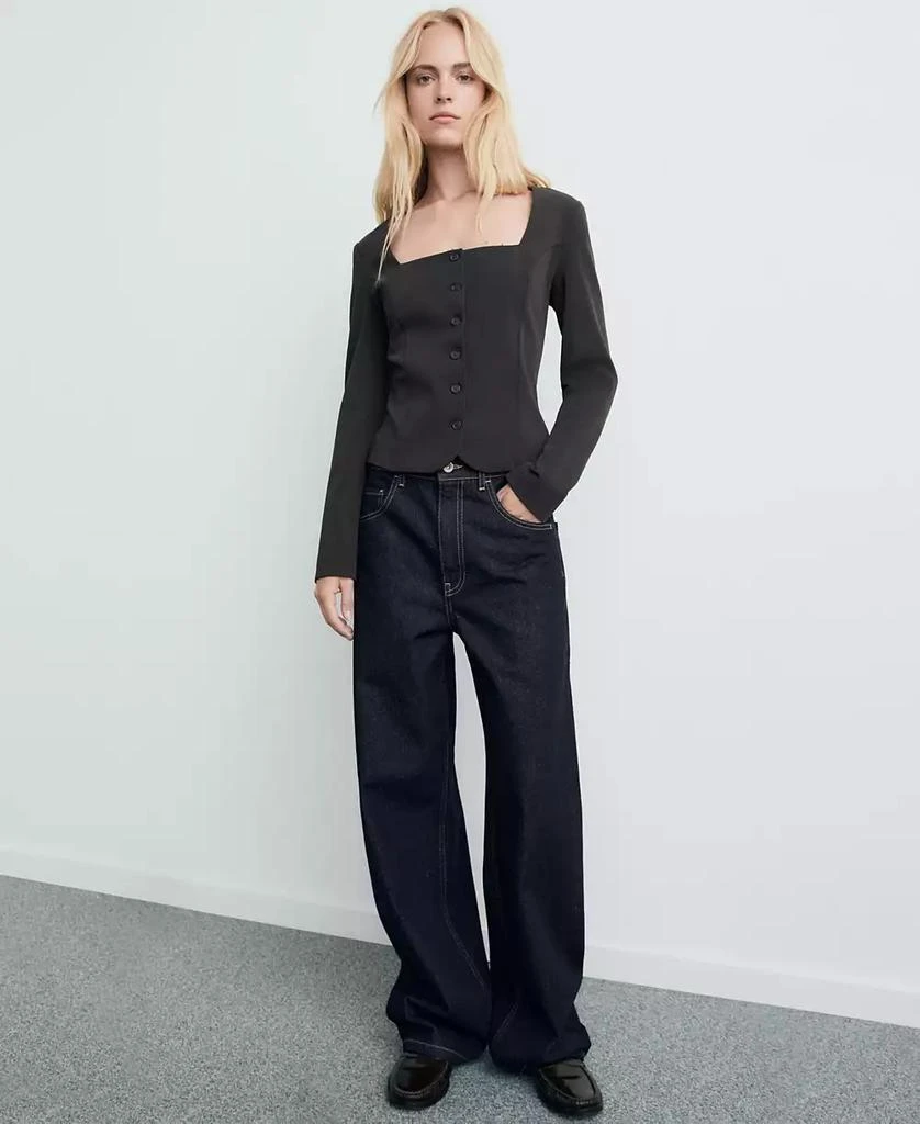 Mango Women's Tailored Cropped Blazer 4
