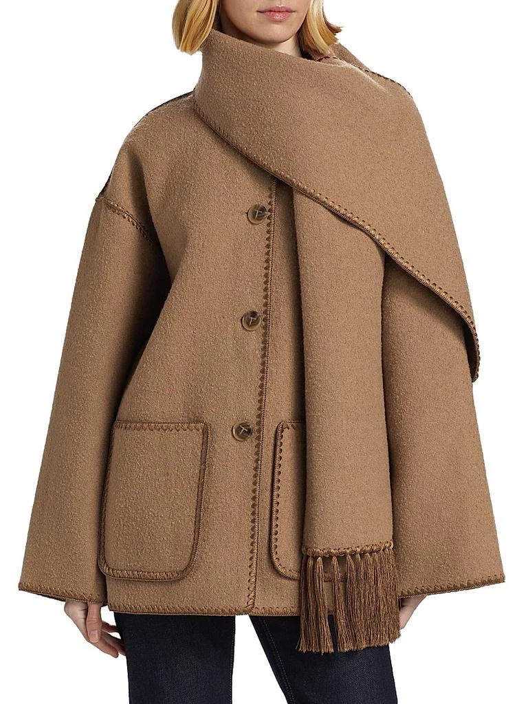 Totême Embroidered Wool-Blend Scarf Jacket 3